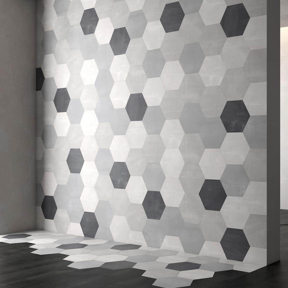 Light Gray Hexagon Matte Porcelain Floor & Wall Tile