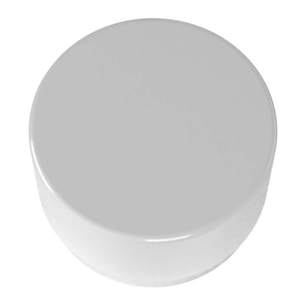 White 1-1/2" PVC Slip-Joint End Cap, 10-Pack