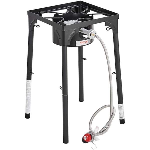 VEVOR Single Burner Outdoor Camping Stove 30,000-BTU Camping Modular Cooking Stove Heavy-Duty Carbon Steel Gas Cooker