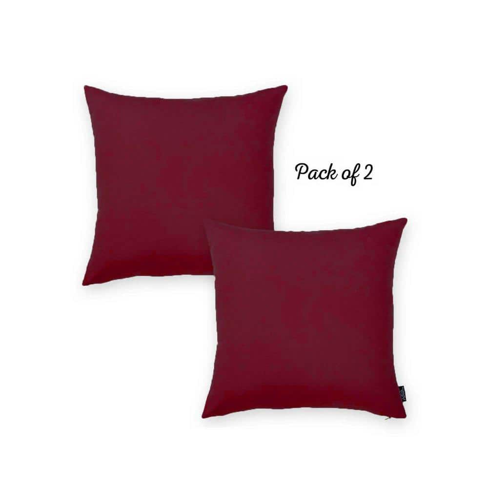 Claret Red 20" x 20" Polyester Pillow Covers Set of 2