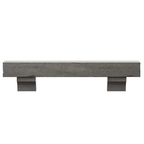 Twin Star Home 48 in. Weathered Gray Cap-Shelf Mantel