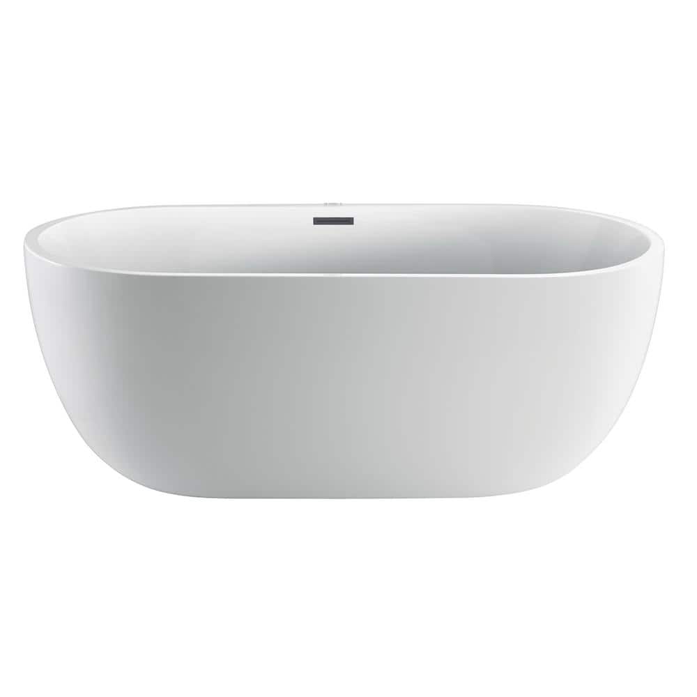 Penney 61'' White Freestanding Acrylic Soaking Bathtub