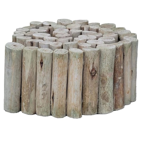 Backyard X-Scapes 72 in. L x 6 in. H x 1.25 in. D Natural Eucalyptus Wood Solid Log for Landscaping Edging and Lawn Garden Fence Border