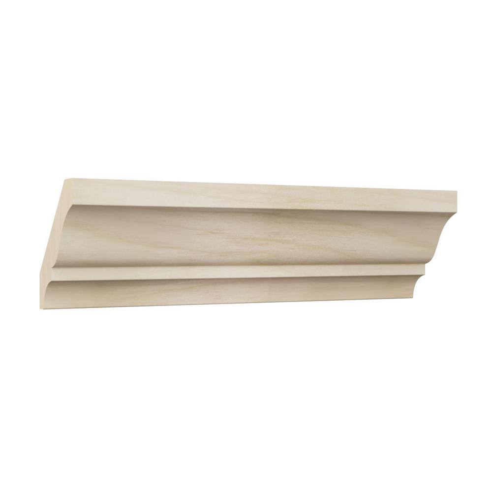 Unfinished Poplar Wood Crown Moulding 96" Length