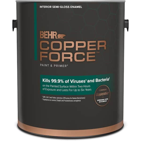 COPPER FORCE 1 gal. Deep Base Semi-Gloss Virucidal and Antibacterial Interior Paint & Primer