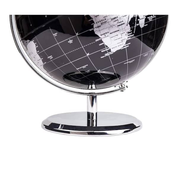 7.3 in. x 5.5 in. Mini Black World Globe-Educational Earth Globe