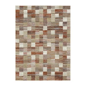 Pernette Red/Beige 5 ft. 3 in. x 7 ft. Geometric Area Rug