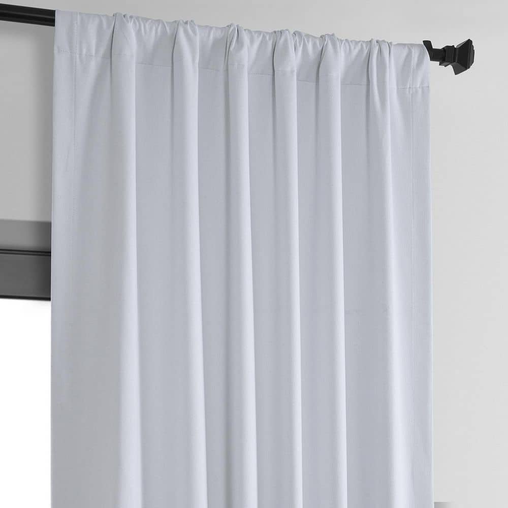 White Linen Weave Blackout Curtain Panel 50 x 84 Inches