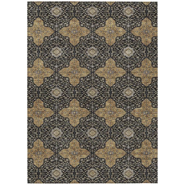 Chantille Machine Washable Indoor/Outdoor Abstract ACN2410 Black 3 ft. x 4 ft. Area Rug