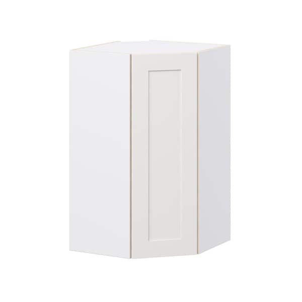 Roseland 24 in. W x 14 in. D x 40 in. H Assembled Shaker Diagonal Corner Kitchen Cabinet in Warm White