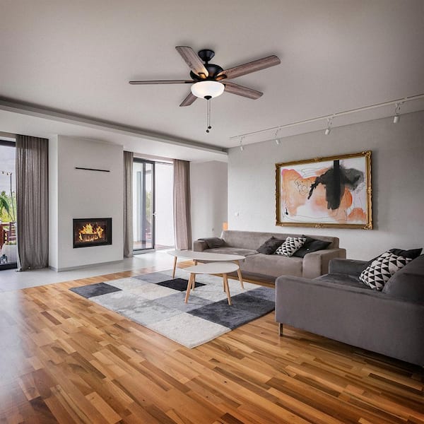 Holly Springs 52 in. LED Matte Black Ceiling Fan