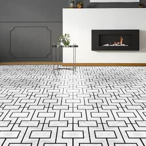 Retro 12x12 White Marble Self Adhesive Vinyl Floor Tile - Affinity - 10 Tiles/10 sq. ft.