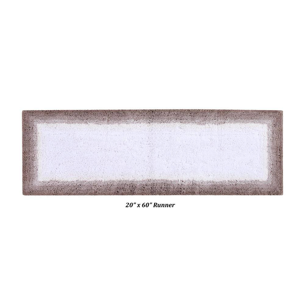 Beige and White Cotton 4-Piece Bathroom Rug Set