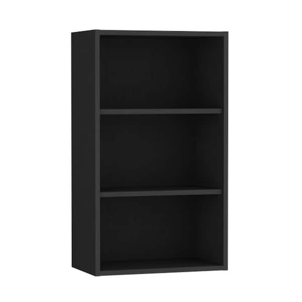 21 in. W x 12 in. D x 36 in. H Rectangular Engineered Wood Bathroom Storage Wall Cabinet without Mirror in Black