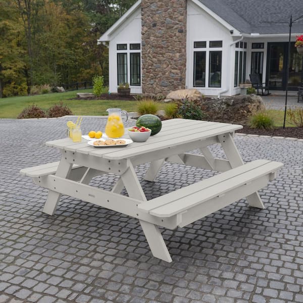 Hometown Plastic Outdoor Picnic Table Harbor Gray