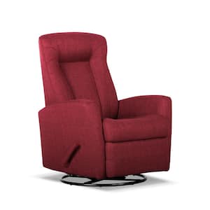 29.5 in. W Red Handle Manual Glider Swivel Recliner
