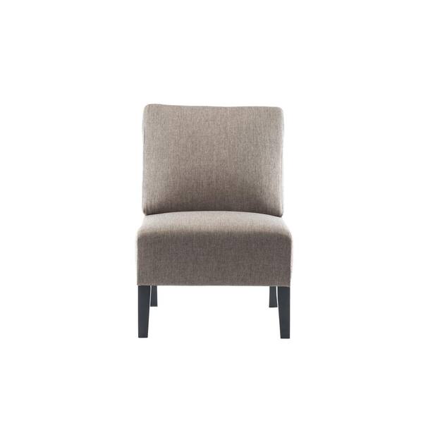 Harper & Bright Designs Light Brown Modern Fabric Armless Accent Chair with Natural Wood Legs