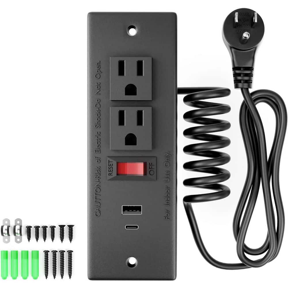7.2 ft. Spring Cord 4-Outlet Power Strip 2 USB-A Ports 1 USB-C Port with Surge Protector PD 20W Fast Charging UL Listed price history on PriceWatchPro