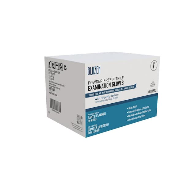 Large Blue Extra-Strength 5mil Nitrile Gloves 1000-Count Case