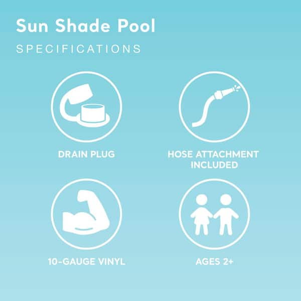Intex - Square 62 in. x 48 in. Deep Inflatable Ocean Scene Sun Shade Kids Swimming Pool with Canopy