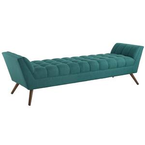 Teal Response Upholstered Fabric Bench