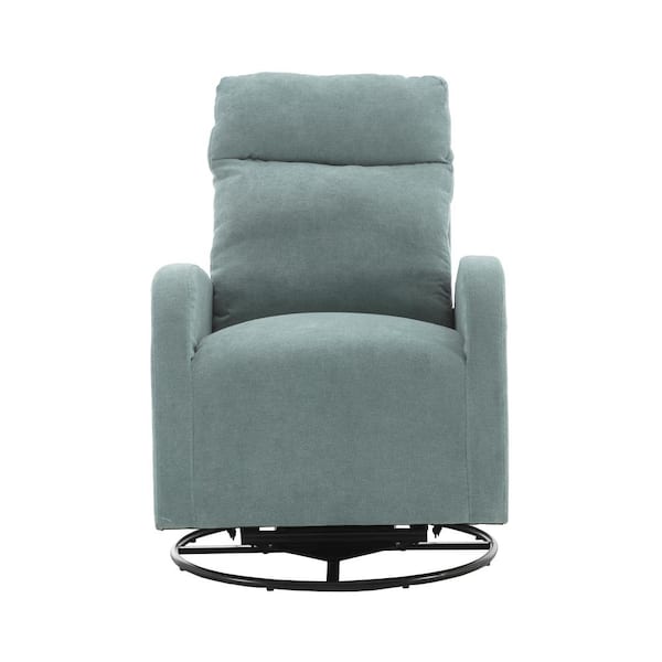 Unbranded Modern Light Blue Polyester Fleece Fabric Recliner and Swivel Barrel Chair Living Room Chair (Set for 1)