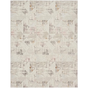 Glam Ivory/Multi 8 ft. x 10 ft. Abstract Contemporary Area Rug