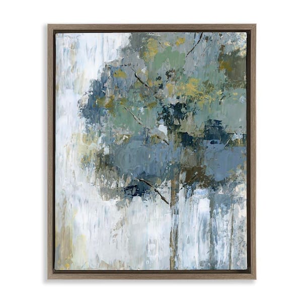 Stupell Industries Distressed Lone Tree by Nan Brown Floater Frame Nature Graphic Art Print 21 in. x 17 in.