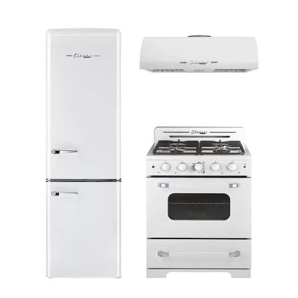 Unique Appliances - Classic Retro 22 in. 8.7 cu. ft. Counter Depth Bottom Freezer Refrigerator in Marshmallow White