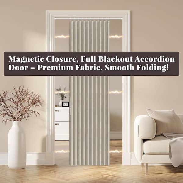 Helhom 52 in. x 78 in. Cream White Composite Fabric 100% Blackout