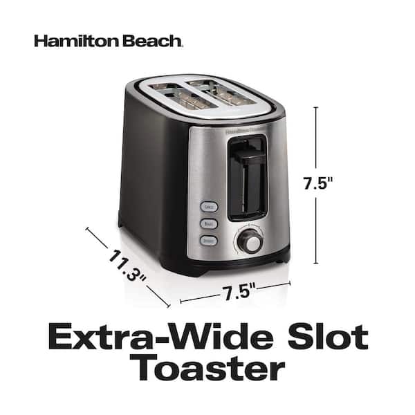 Hamilton Beach 2 Slice Toaster with Extra-Wide Slots, Black, 22217