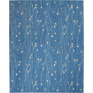 Grafix Light Blue 8 ft. x 10 ft. Floral Contemporary Area Rug