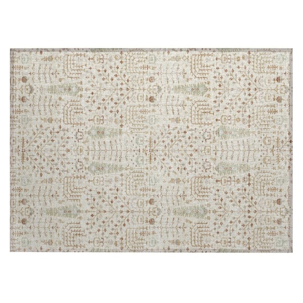 Chantille Machine Washable Indoor/Outdoor Abstract ACN3118 Cream 3 ft. x 4 ft. Area Rug