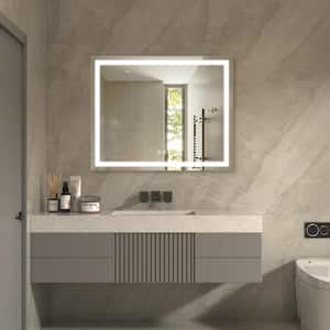 55 in. W x 36 in. H Rectangular Frameless LED Light with 3 Color and Anti-Fog Wall Mounted Bathroom Vanity Mirror