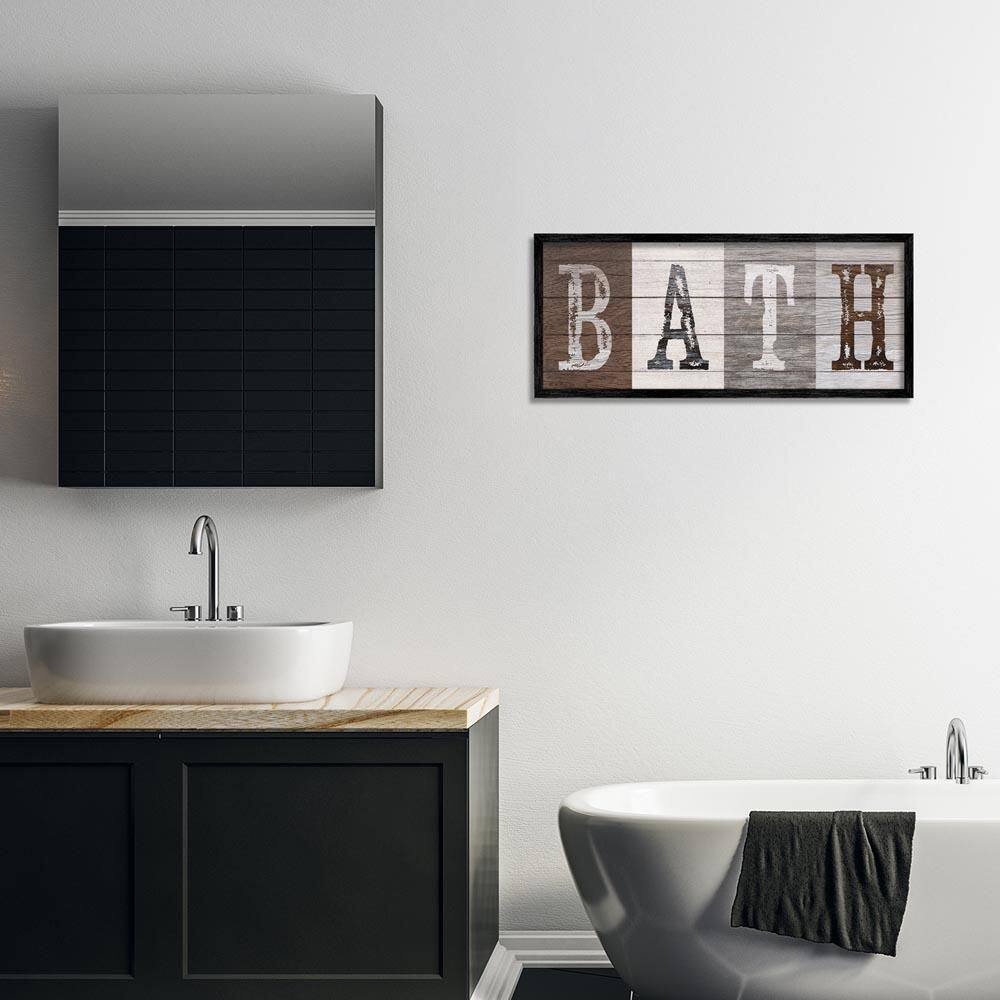 Rustic Bath Letters by Susan Arnot Black Framed Typography Giclee Art Print 13 in. x 30 in. price history on PriceWatchPro
