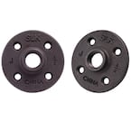1/2 in. Black Iron Floor Flange (2-Pack)