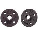 Pipe Decor 1/2 in. Black Iron Pipe Flange (2-Pack)