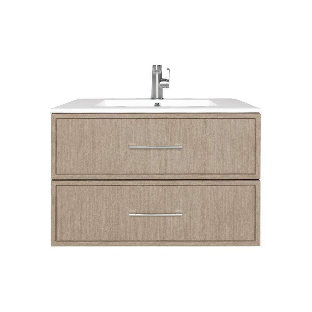 Cassidy 30 in. W x 18 in. D x 20 in. H Single Sink Wall Mounted Bath Vanity in Flavie with Cultured Marble Top in White price history on PriceWatchPro