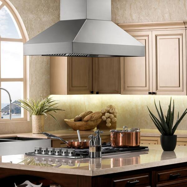 ZLINE KITCHEN & BATH 30-in 500-CFM Ducted Stainless Steel Island Range Hood