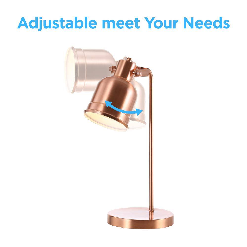 Edgar 18" Copper Metal LED Task Lamp with Dome Shade