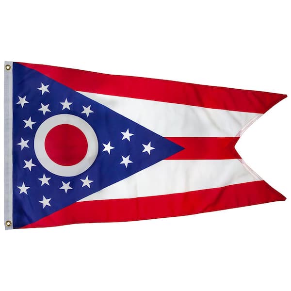 Valley Forge Flag 3 ft. x 5 ft. Nylon Ohio State Flag OH3 - The