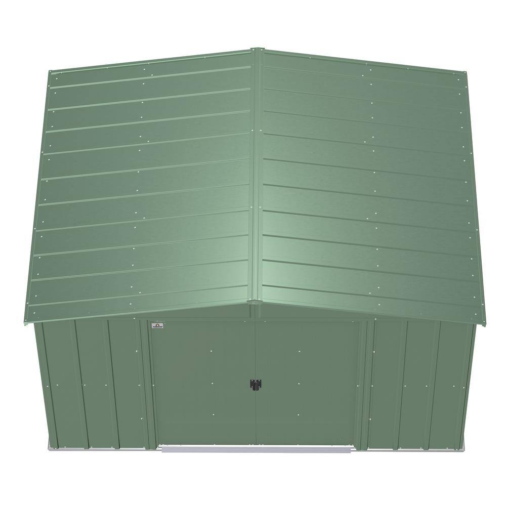 10 ft x 8 ft Sage Green Galvanized Steel Storage Shed