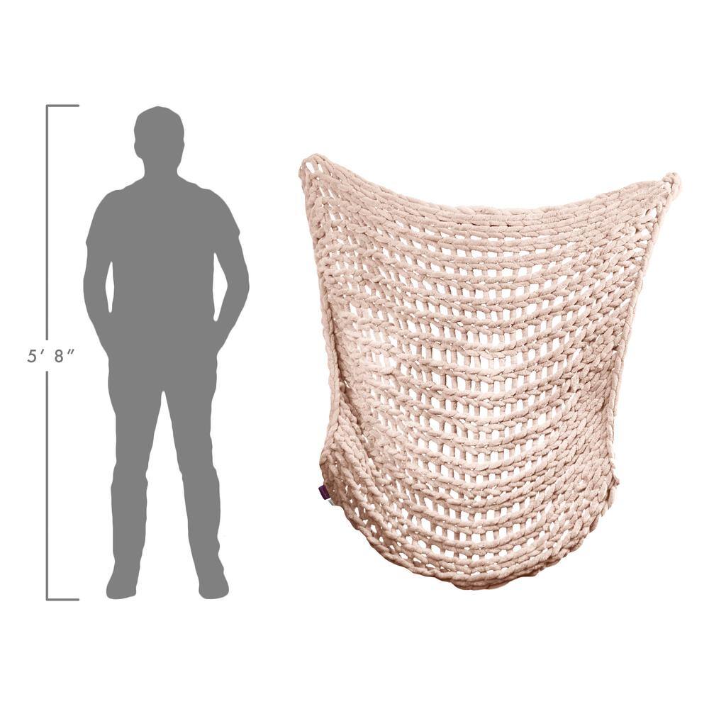 Luxurious Blush Knitted Chenille 40" x 50" Reversible Throw
