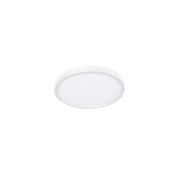 Edge Round 6 in. White Integrated LED Flush Mount with White Acrylic Shade