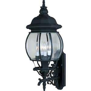Crown Hill 4-Light Black Outdoor Wall Lantern Sconce