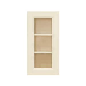 Oxford Assembled 12 in. x 30 in. x 12 in. Wall Mullion Raised-Panel Door Cabinet with 2 Shelves in Creamy White