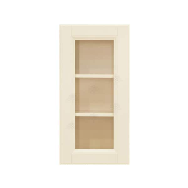 LIFEART CABINETRY Oxford Assembled 12 in. x 36 in. x 12 in. Wall Mullion Raised-Panel Door Cabinet with 2 Shelves in Creamy White