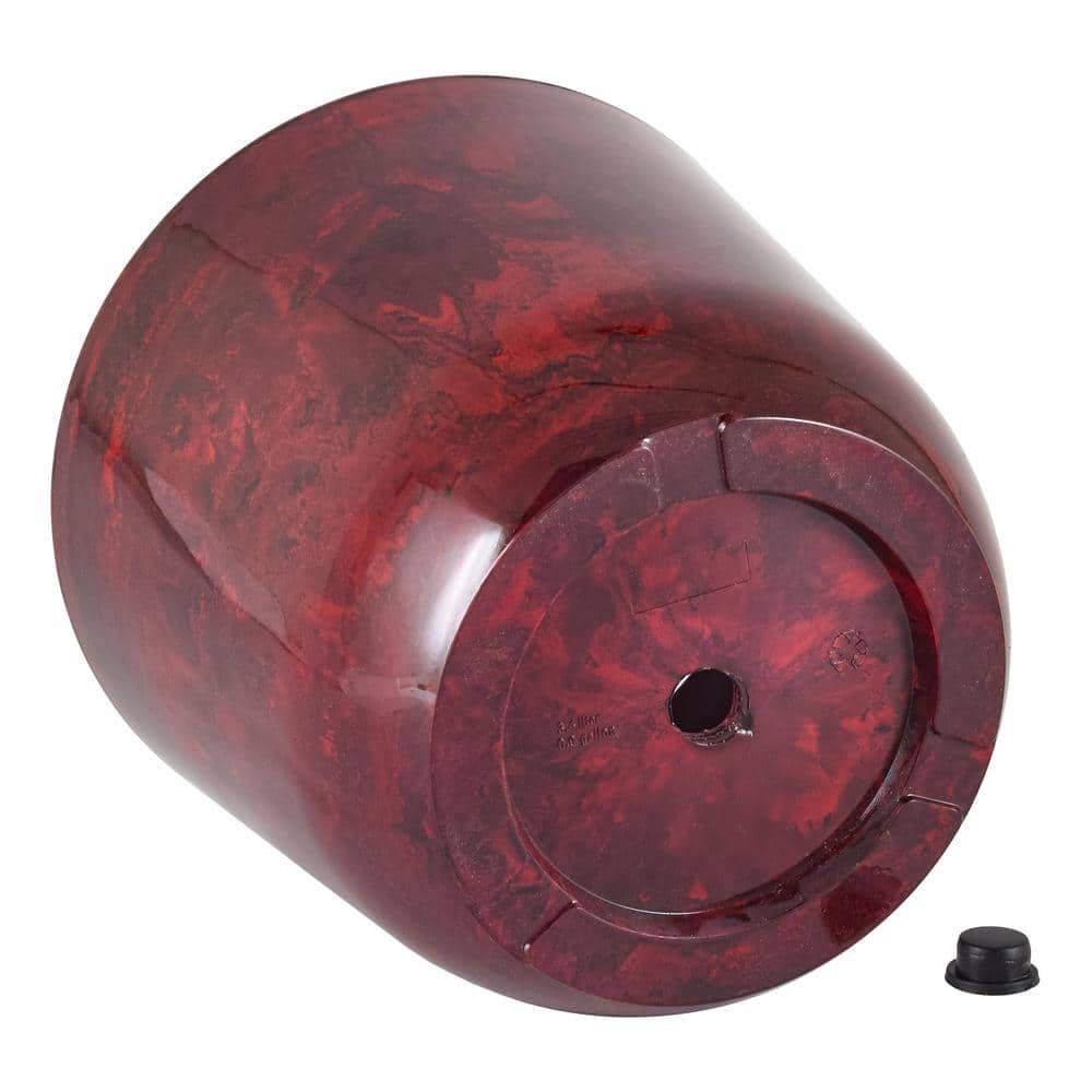 7.5-inch Marble Red Plastic Indoor Planter Pots (2-Pack)