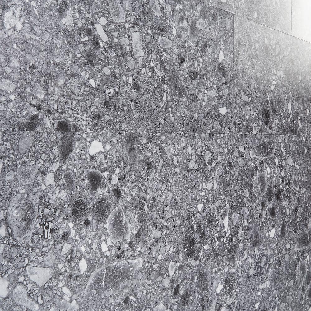 Charcoal Black 12" x 24" Matte LVT Tile with Water Protection