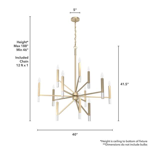 Hunter - Sunjai 12-Light Alturas Gold Island Chandelier